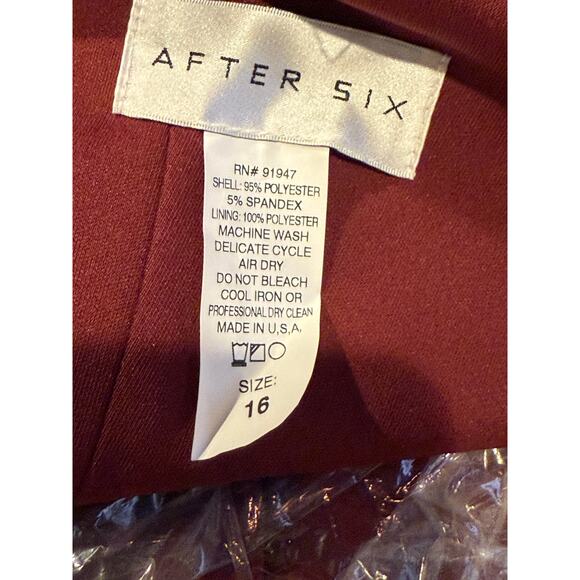 After Six One-Shoulder Spaghetti Strap Velvet Maxi Dress 16 Cabernet Wine Red - Picture 11 of 15